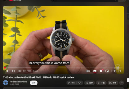 Militado Ml05 Vintage Field Watch VH31 Sweep Second Quartz Movement Sapphire Crystal High Clear AR Coating Luminous 38Mm Watches