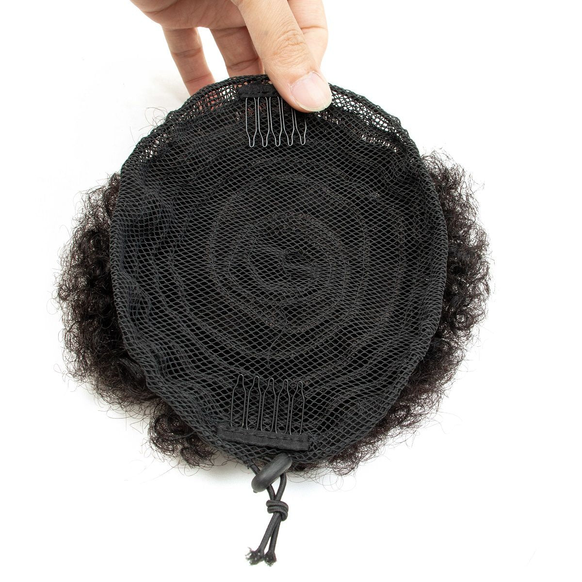 Coques de cabelo afro encaracolado crespo chignon de cabelo humano rabo de cavalo afro encaracolado com cordão rabo de cavalo crespo cabelo humano Remy para mulheres negras