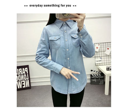 2022 Casual winter Autumn warm thick fleece denim Blouses Women Ladies Tops Women Blouses Long Sleeve Shirt clothe S-3XL