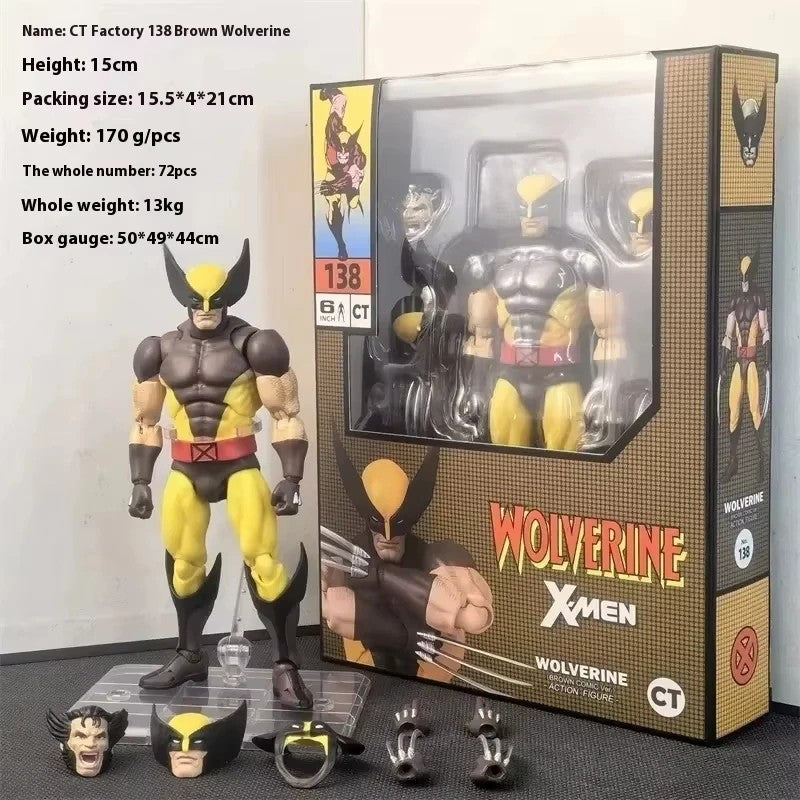 Ct Toys Mafex138 Wolverine Boneco Articulado PVC Mafex 96 Boneco X-Men Versão Quadrinhos Estatueta Colecionável Modelo Brinquedos Presentes Infantis