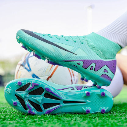 New Men High-top Football Boots Grass Cleats Non-Slip Soccer Shoes Futsal Sneakers High-quality Match Indoor Hot-selling Outdoor