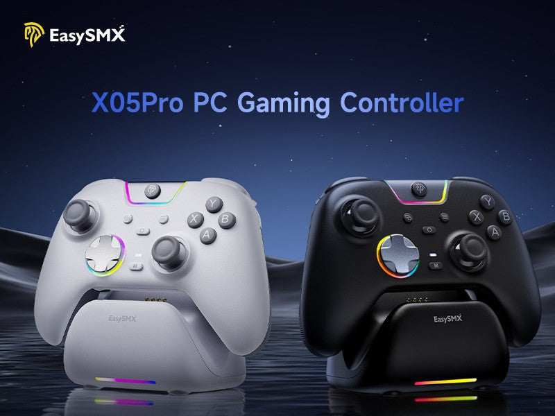 EasySMX X05 Pro Wireless Gaming Controller, Gamepad with Charing Dock for PC Nintendo Switch iOS Android with Dual Rumble Motors