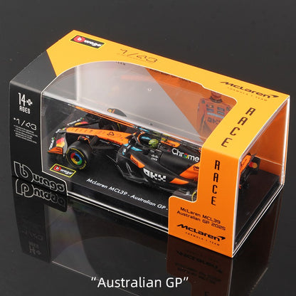 Bburago 1:43 Modelo F1 Com Capacete 2025 Liga Miniatura Diecast Carro de Corrida Fórmula Brinquedo MCL39 W16 SF25 RB21