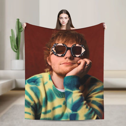 Manta de Viagem Ed Sheeran Cobertor de Lã para Decoração de Casa Macio Quente Colcha Personalizada de Qualidade Presente de Aniversário