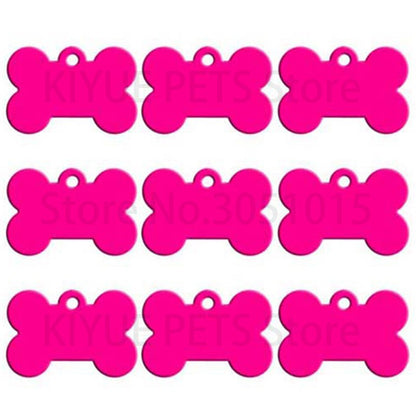 Wholesale 100Pcs Bone Dog ID Tag Engraving Pet Dog ID Tags Collars Bone Name Number Tags Customized Anodizing aluminum Puppy Tag