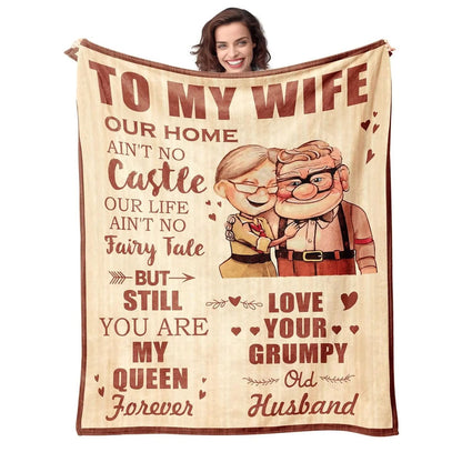 [SummerVibes] CLASSIC Wife Blanket Gifts for Wife on Mothers Day To My Wife Soft Throw Blanket Christmas Birthday Present for Wife From Husband Romantic Gifts for Her,All-Season Universal Blanket