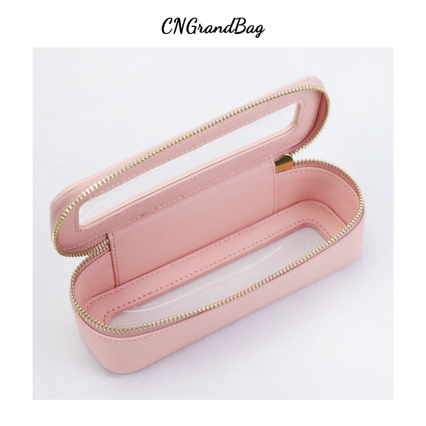 Free Custom Name Genuine Leather Travel Cosmetic Bag Set Colorful Classic Saffiano Portable Wash Bag for Women