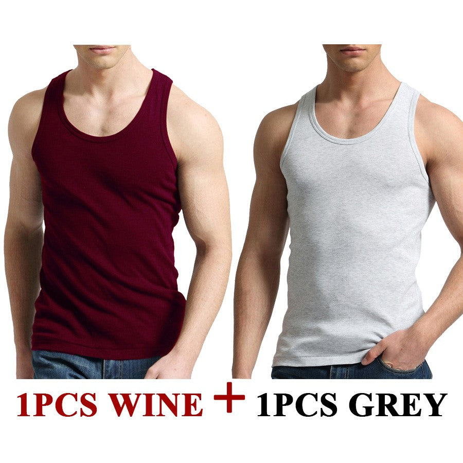 Tank Tops Men Fitness Cool Summer 100% Cotton Vest Male Sleeveless Tops Gym Slim Casual Undershirt Mens Gift 9 Colors 1PCS