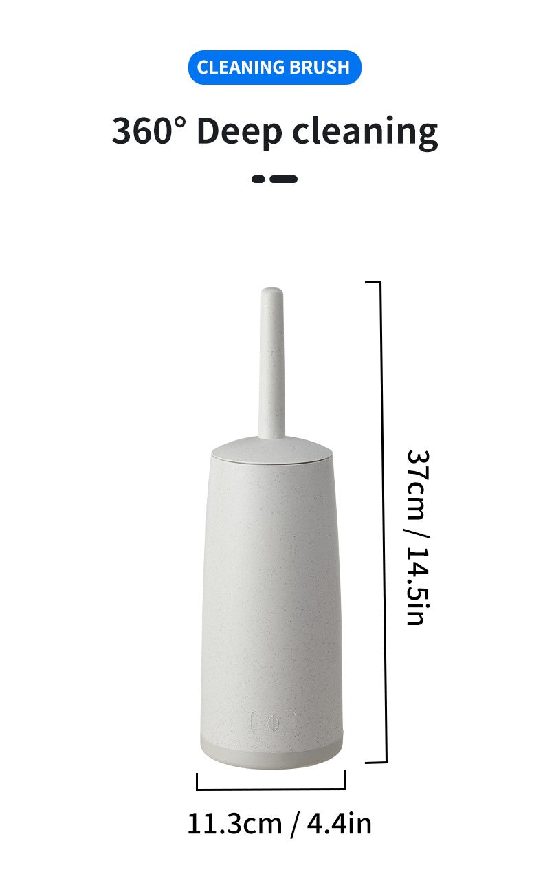 WORTHBUY Splash Proof Handle Toilet Brush With Base Soft Bristle Plastic Toilet Cleaning Brush Bathroom Toilet Cleaning Tools