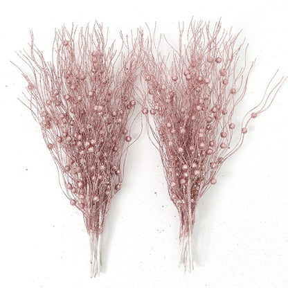 5Pcs Glitter Artificial Berry Bouquet Xmas Tree Ornament for Home Decor Christmas Decoration New Year 2026 Navidad Accessories