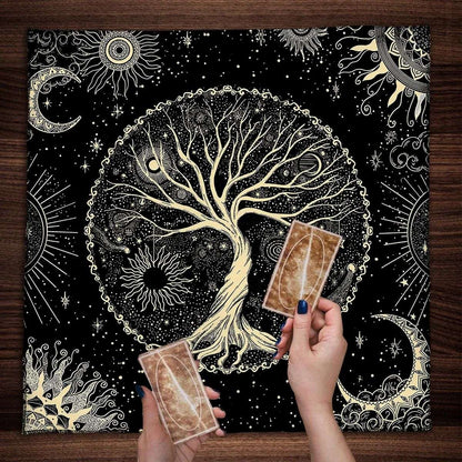 Tree Of Life Tarot Tablecloth Altar Cloth Pagan Spiritual Pendulum Witchcraft Astrology Oracle Card Pads Room Home Decor