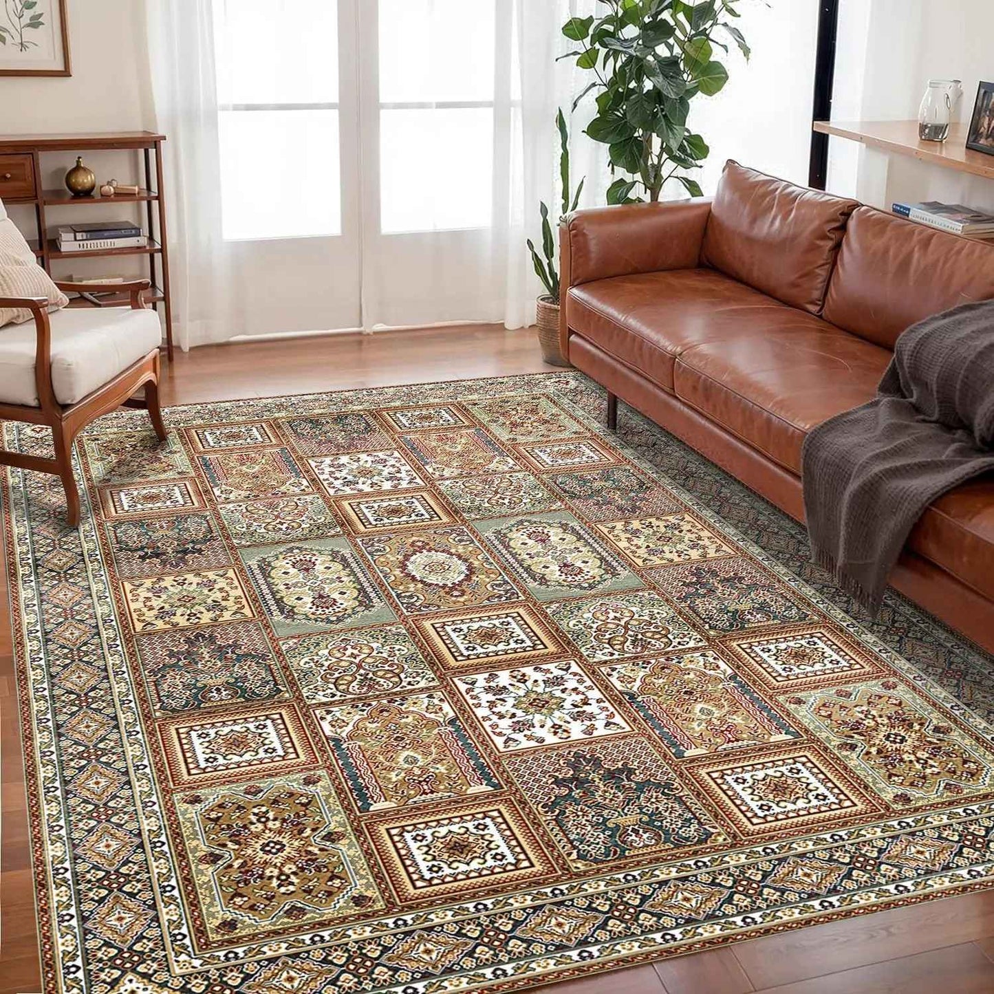 VIKAMA Bohemian Crystal Velvet Anti Slip Carpet For Living Room ,Floor Bedroom Big Size Rugs, Sofa Mats, Study,Home Decoration