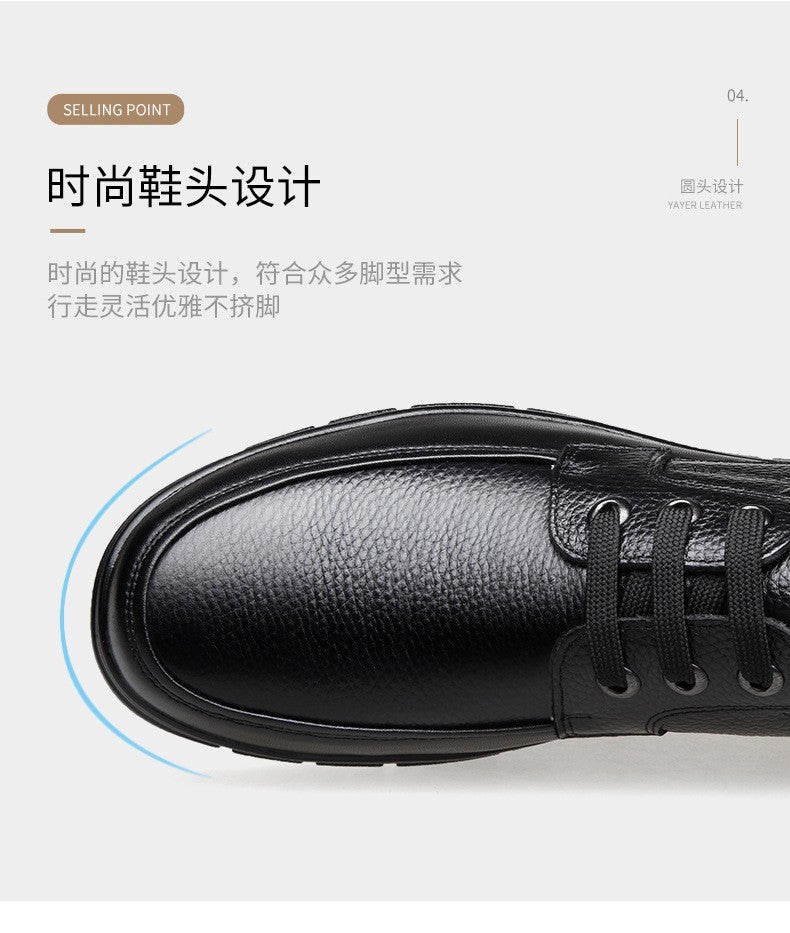 Sapatos Masculinos de Couro Feitos à Mão, Sapatos Sociais Casuais e de Negócios Minimalistas, Modernos, com Cadarço, para Pais de Meia-Idade