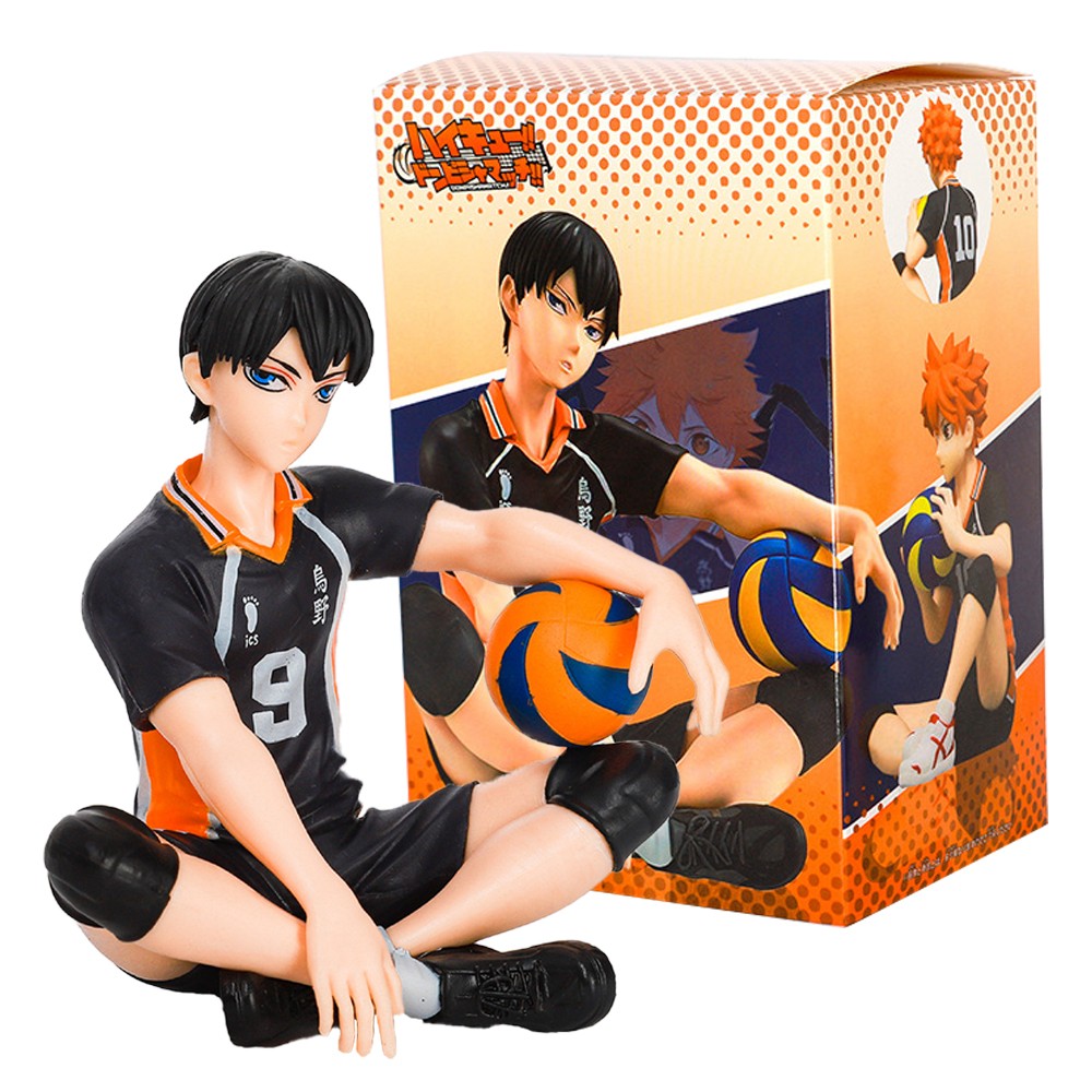 12,5cm Anime Haikyuu Figura Shoyo Hinata Modelo Brinquedo Boneco de Ação Noodle Stopper Tobio Kageyama Coleção de Voleibol Brinquedo de Caixa