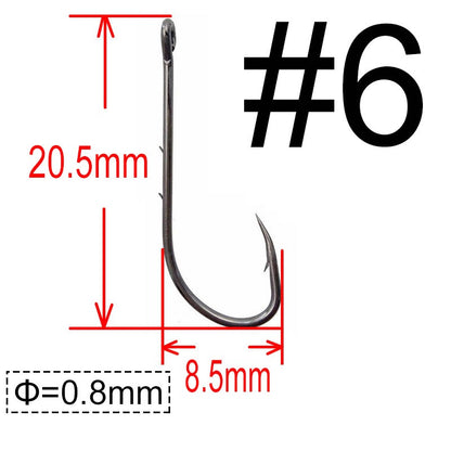 200 unidades Anzol Baitholder Ganchos para Pesca de Carpa Jig Anzol Grande com Farpa Aço de alto carbono