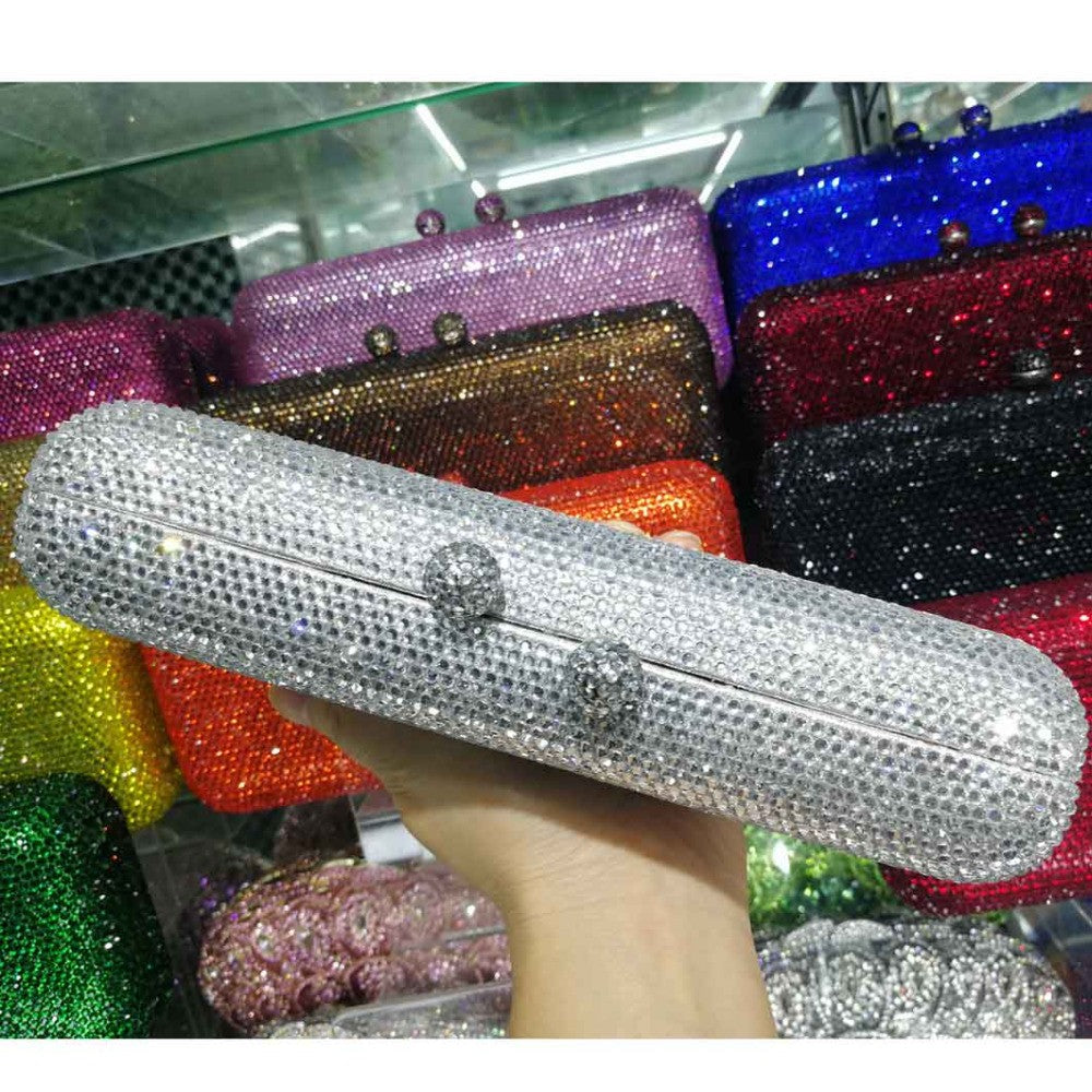 Wine Cheaper Crystal Rhinestones Women Evening Clutch Bag Bridal Wedding Clutches Party Dinner Prom Chain Shoulder Handbag Purse