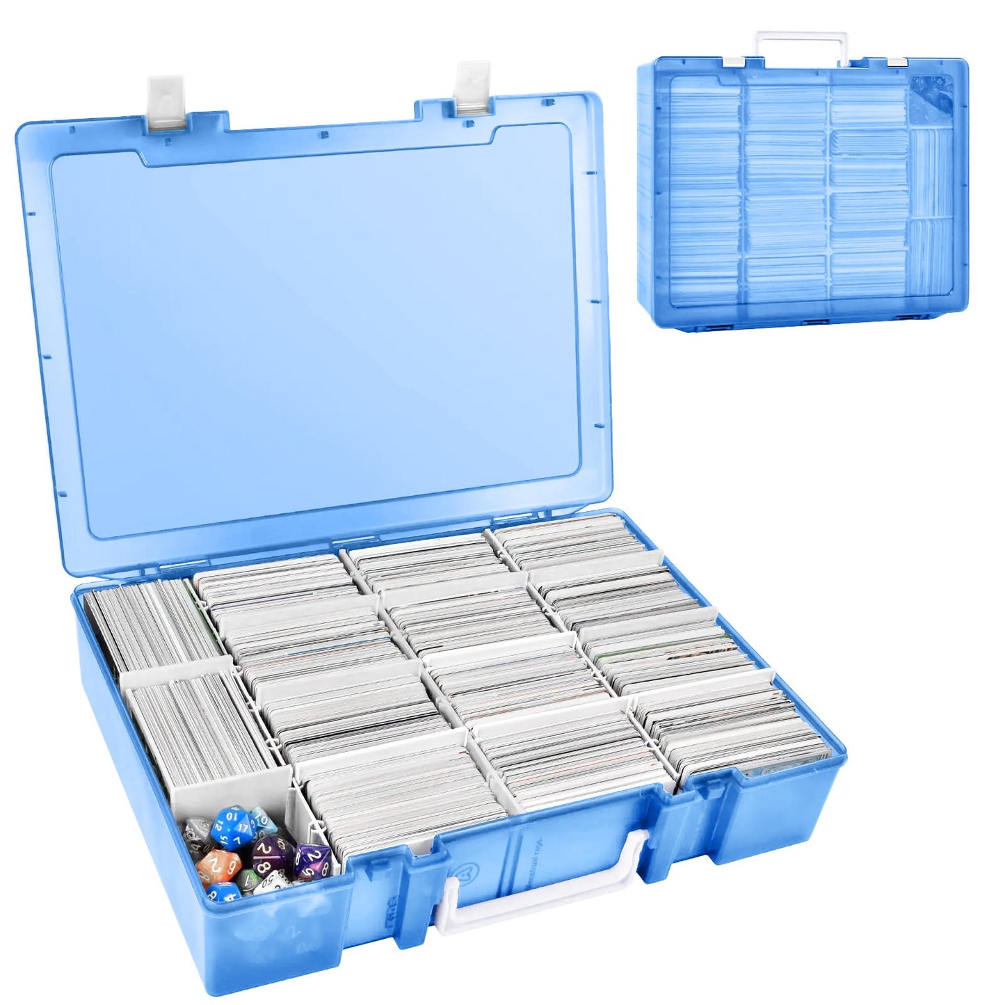 Caixa de armazenamento de cards de troca, porta-cartas de baralho para mais de 2300 cards, organizador compatível com PM TCG/para Yugioh/para CAH/para Phase 10