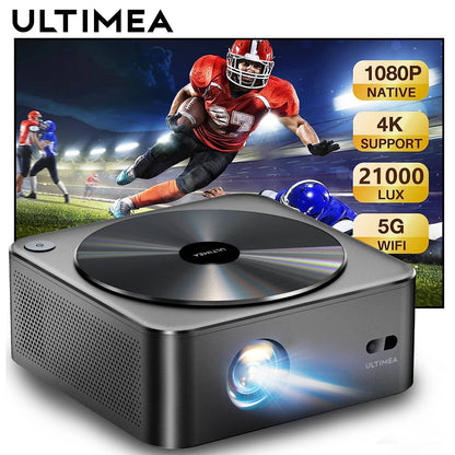 Projetor LED ULTIMEA Nativo 1080P Full HD 4K WiFi Bluetooth com Foco Automático, PK DLP Vídeo Projetor Smart Home Theater