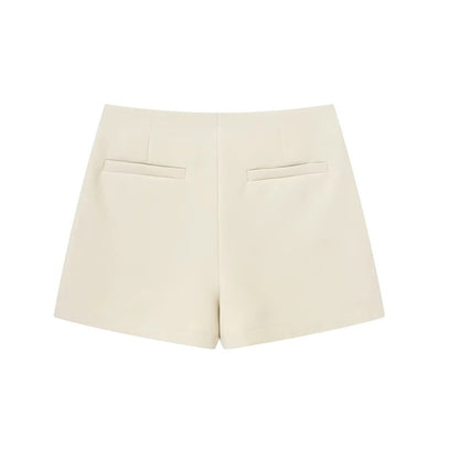 MUJER 2025 Asymmetric Skort For Women Black High Waist Mini Skirt Shorts Women C