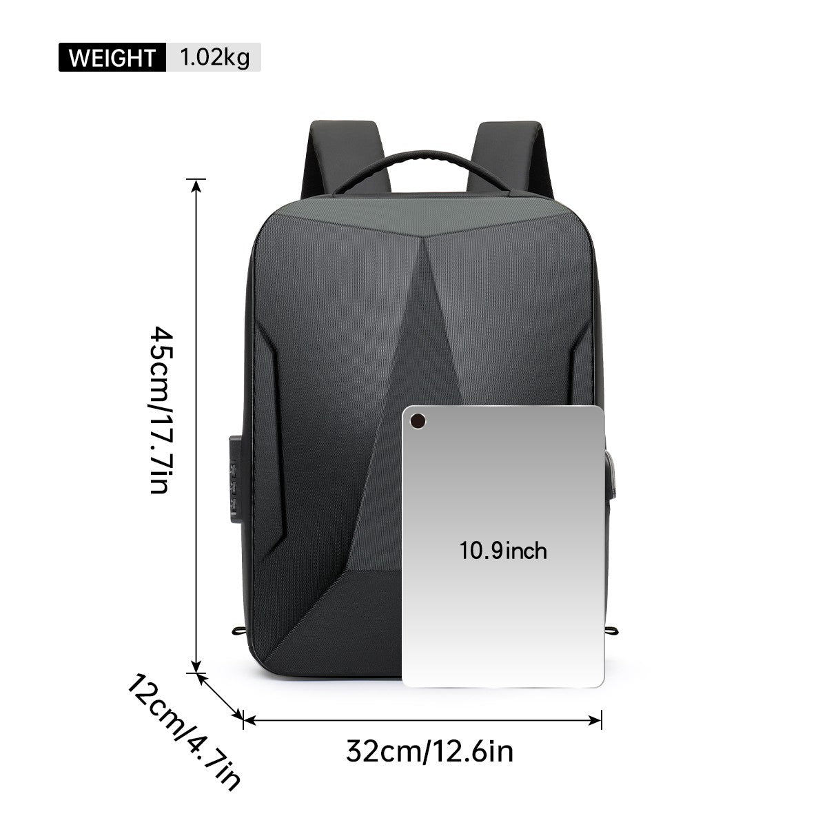 Men's Expandable Computer Backpack Large Capacity Business Travel Trip Luggage Bag E-Sports Game Hard Shell Backpack