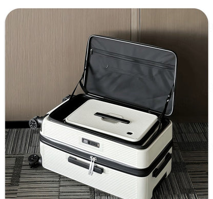 Nova Mala de Viagem com Abertura Lateral Grande Capacidade Bagagem 5 Rodas Antidesmoronamento Trolley Case 20 Polegadas Mala de Mão PC