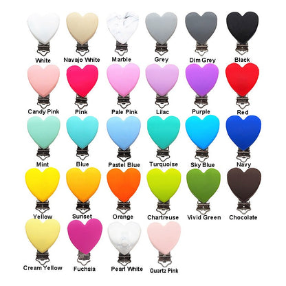 Chenkai 10PCS Round Bear Star Silicone Teether Clip DIY Baby Pacifier Dummy Chain Holder Soother Nursing Jewelry Toy Clips