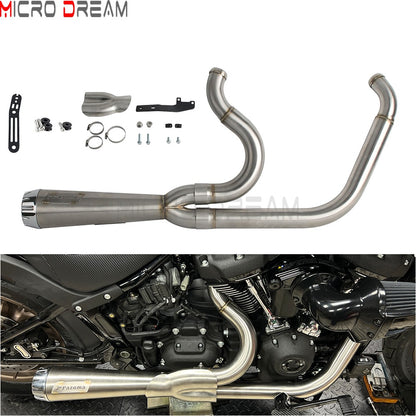 For Harley Softail Low Rider ST FXLRST 117 2025-26 Full Complete Exhaust System Swept-up Muffler Motorcycle Exhaust Pipes 2-In-1