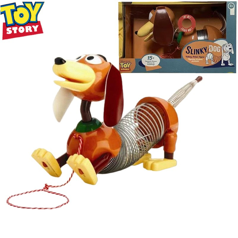Original Disney Pixar Toy Story 4 Falante Estica Slinky Dog Bonecos de Ação Brinquedos de Animais Anime Fala Inglês Brinquedo Presente Infantil