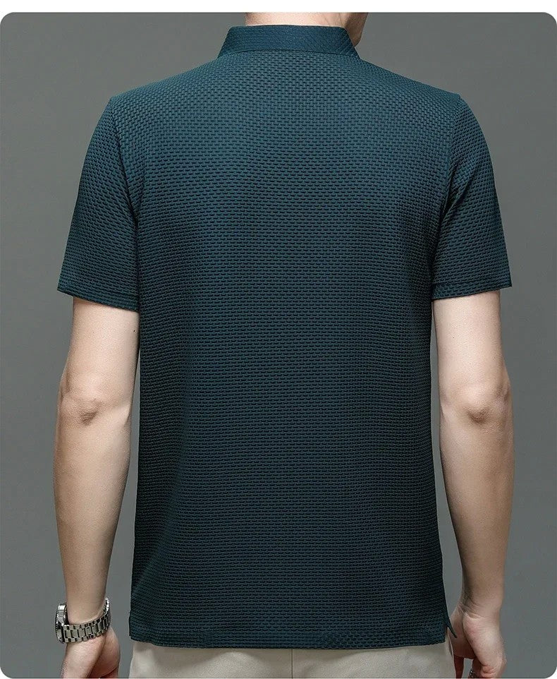 Brand Clothes Summer New Men's Short Sleeve T-shirt Ice Silk Cool and Breathable POLO Shirt Business Casual Sweat-absorbing Top