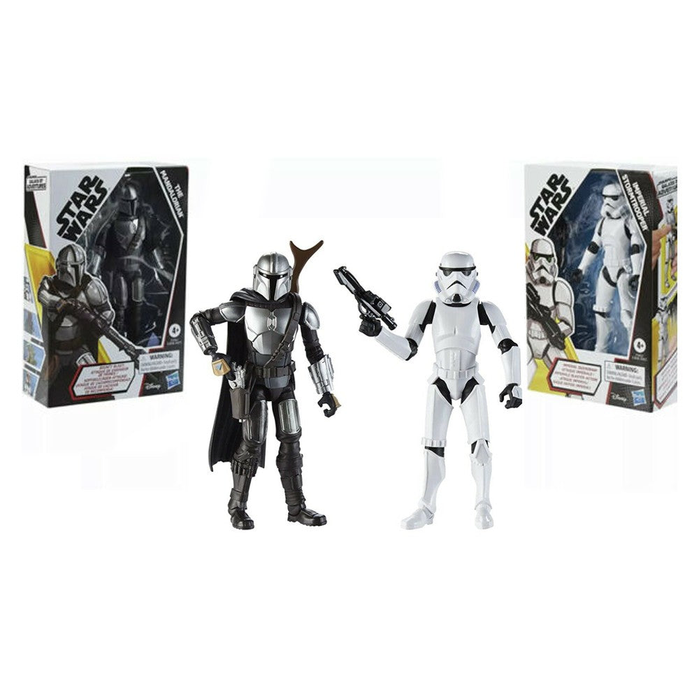 Star Wars Galaxy of Adventures The Mandalorian e Clone Trooper da Tropa de Assalto Boneco de Ação 12,5 cm