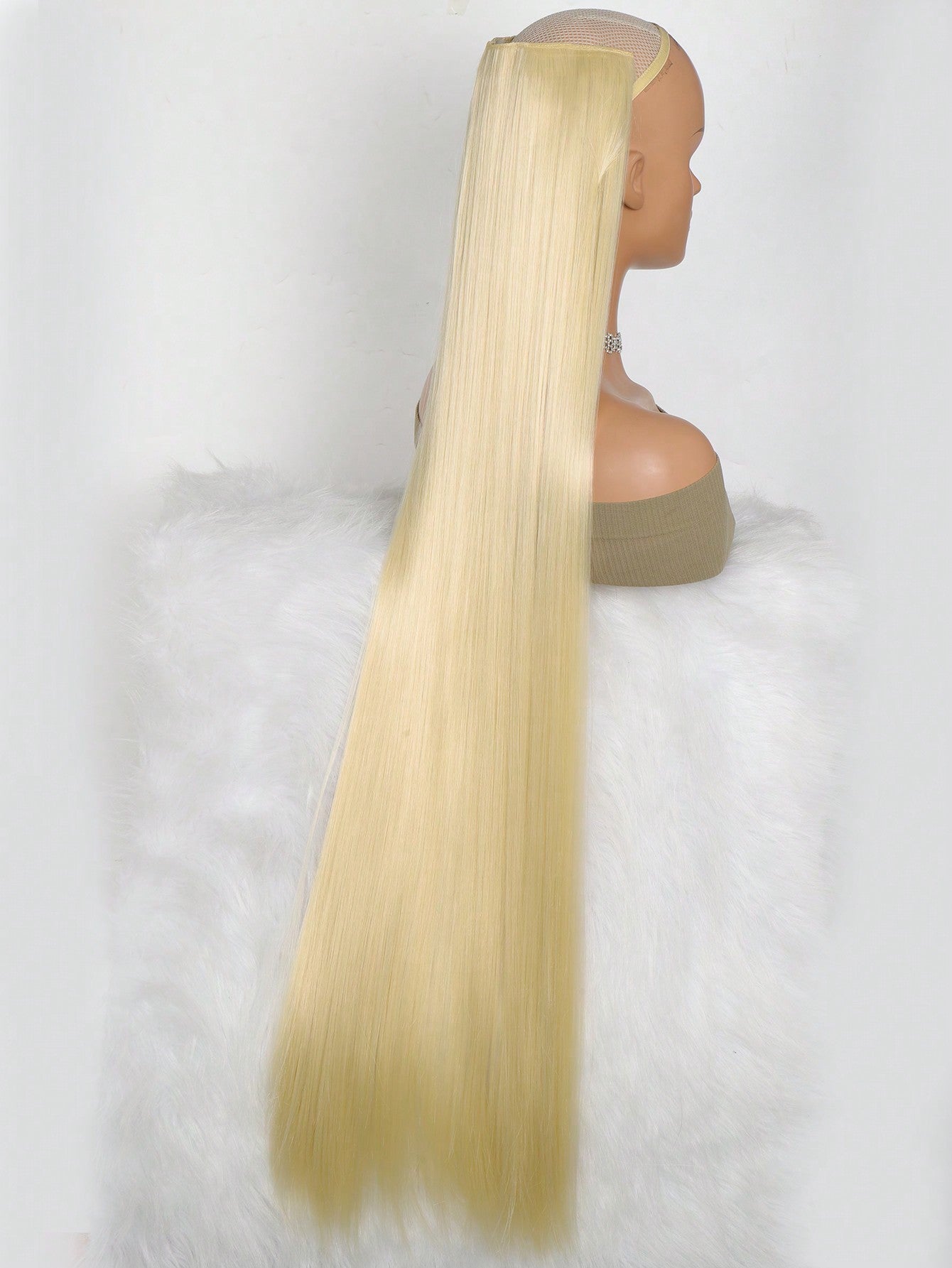 Aosiwig Sintético Super Longo Liso 100cm 5 Presilhas Extensão de Cabelo Natural Preto Loiro Aplique Postiço para Mulheres