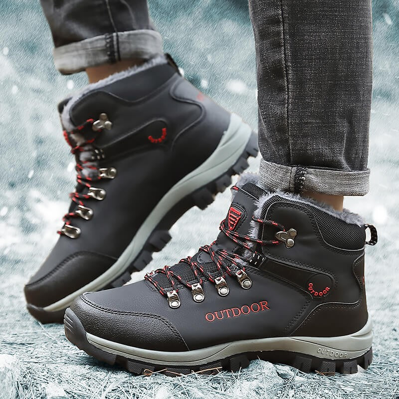 Men's Casual Sneaker Outdoor Sports Men Boots for Men Shoes Comfortable Warm Outdoor Hiking Shoes with Short Plush Men's Shoes