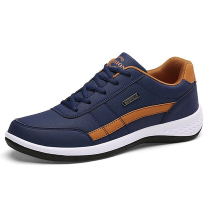 Sapatos masculinos de couro tênis tendência casual italiano respirável lazer masculino tênis calçados antiderrapantes sapatos vulcanizados masculinos
