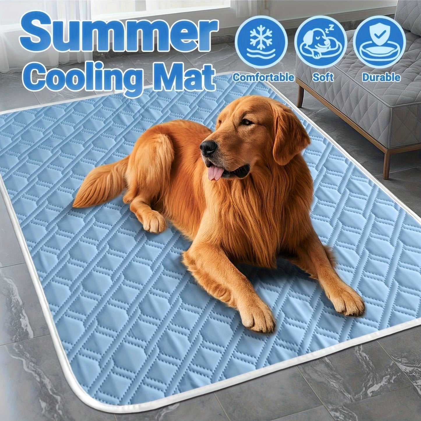 Nova almofada de resfriamento para cães, lavável, portátil, para o verão, cobertor de seda gelada para cães e gatos, tapete de dormir respirável para sofá