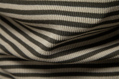 ?AIOPESON 2025 Men's Contrast Striped Polo Shirt - Lightweight V-Neck Knit Top with Breathable Textured Panels