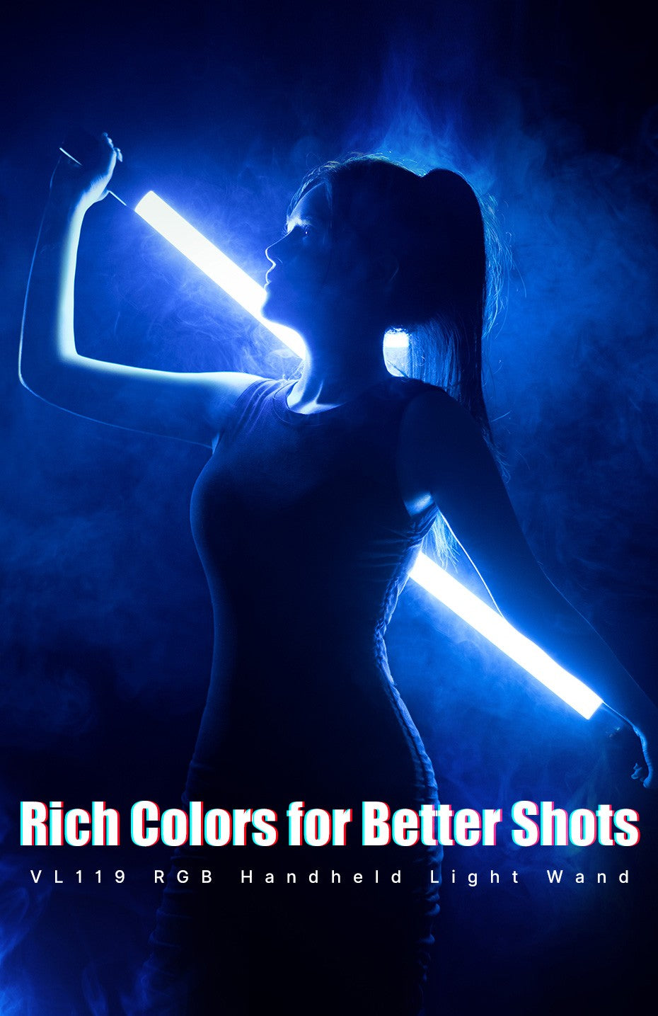Ulanzi VL119 RGB Bastão de Luz Portátil Tubo LED Iluminação de Vídeo CRI 95+ 2500K-9000K 2000mAh Lâmpada de Preenchimento para Fotografia