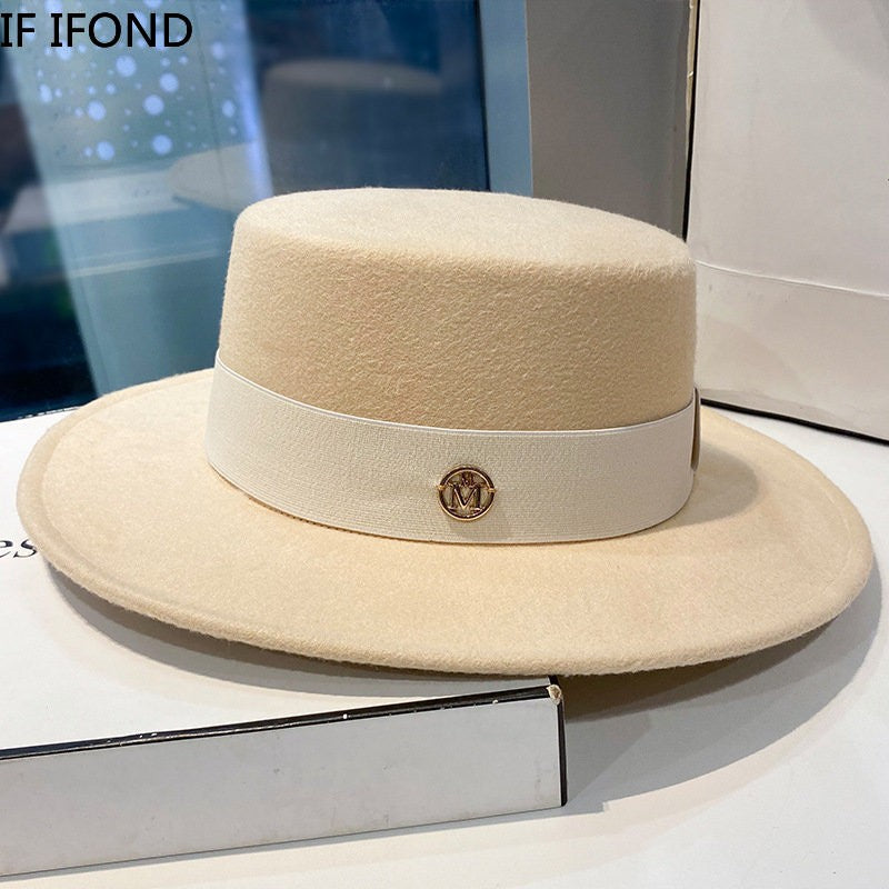 Fedora Hats for Women Fashion Elegant Bowler Dress Caps Panama Church Wedding Ribbon Band Hat Men Felt Jazz Hat