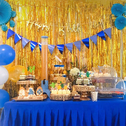New 4/2/1Pack Party Backdrop Metallic Foil Fringe Tinsel Curtain Adult Kids Birthday Party Wedding Decoration Baby Shower Favor