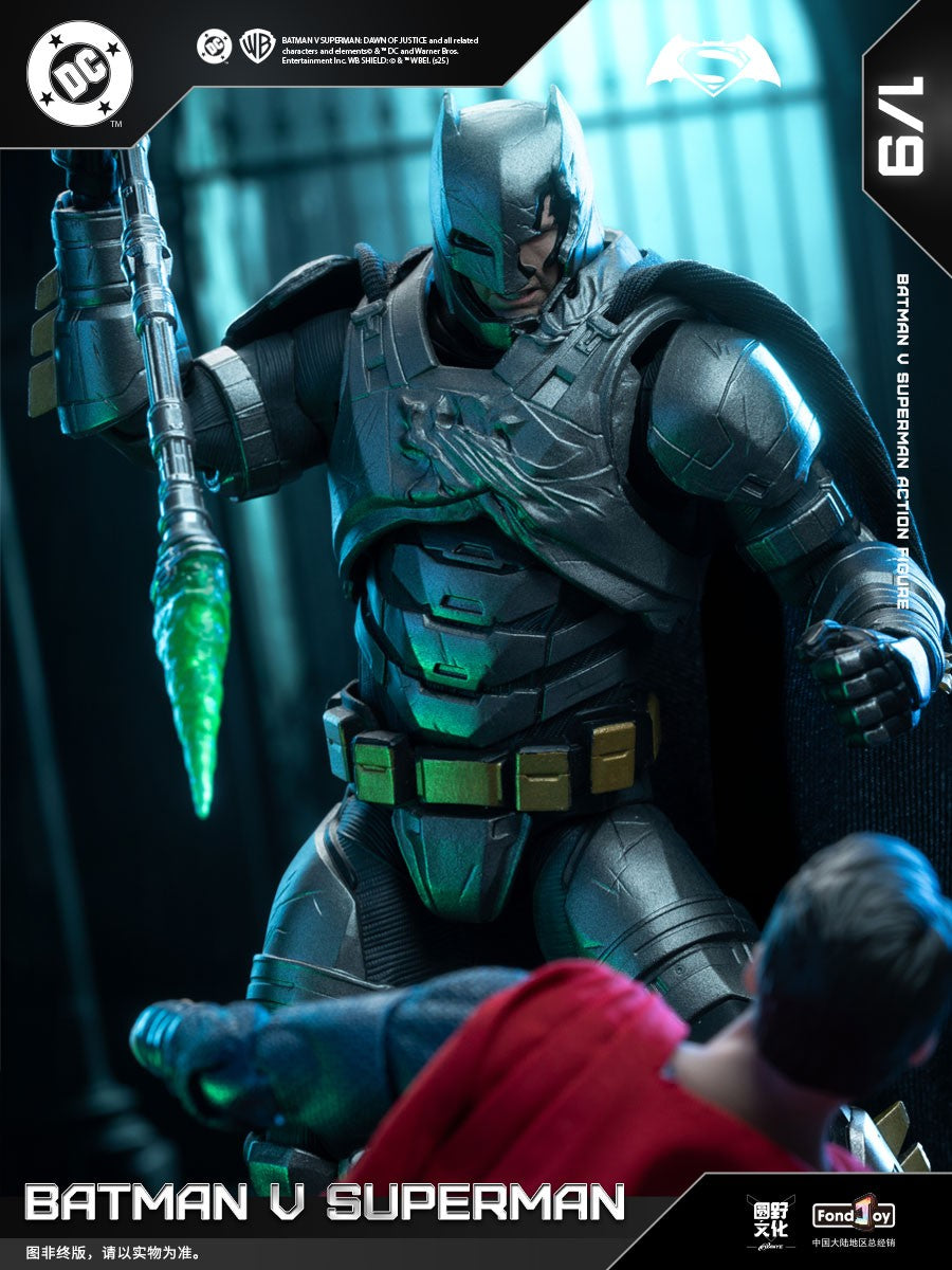 Novo conjunto de figuras Fondjoy BVS, Boneco de Ação Batman Blindado, Superman com Armadura Danificada 1/9 Batman V Superman: A Origem da Justiça DC Toys