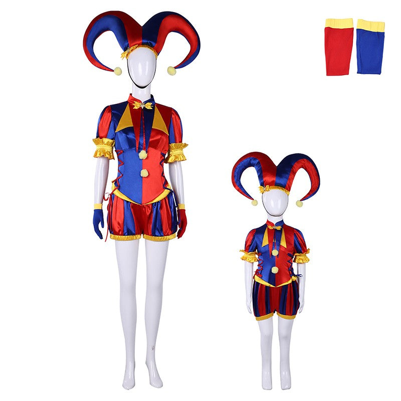 The Amazing Digital Circus Pomni Cosplay Costume Women Men Girls Boys Clown Costume Suit Halloween Party Role Playing Outfits