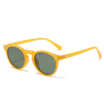 Óculos de Sol Redondos Retrô Masculinos Femininos Pequenos Moda Polarizados Óculos de Sol para Homens e Mulheres Óculos de Condução Estilo Vintage Literário