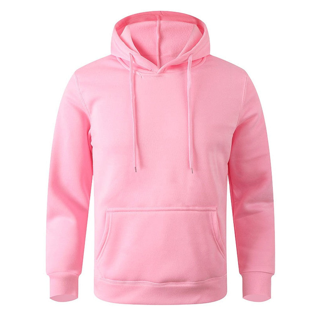 Men's and Women's Warm Sweatshirt Casual Solid Color Streetwear Pullovers Sport Fitness Pocket Hoodies Multi Color