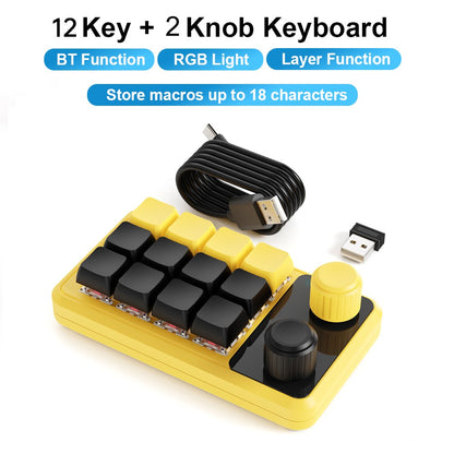 Programming Macro Custom Knob Keyboard RGB 3 Key Copy Paste Mini Button Photoshop Gaming Keypad Mechanical Hotswap Macropad