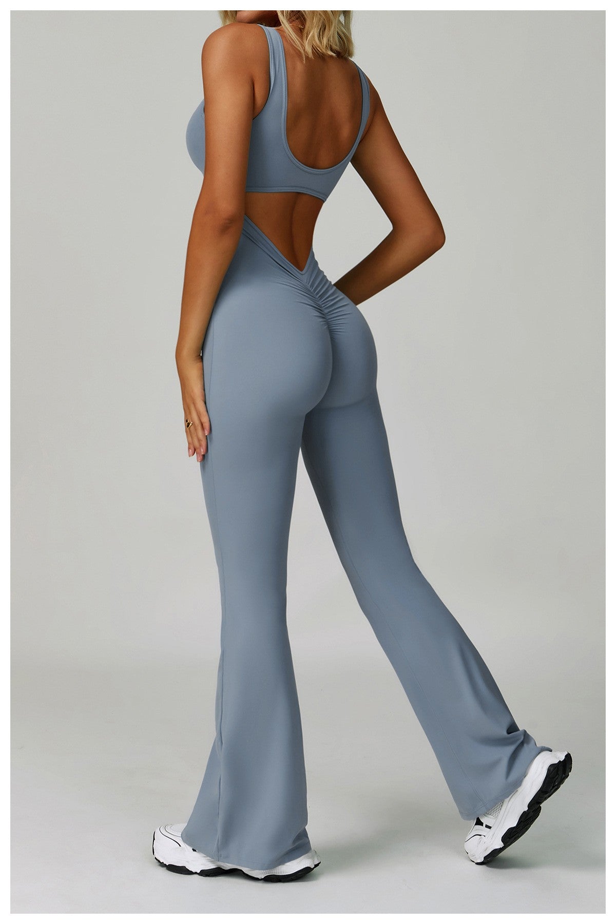 Sexy Back V Jumpsuit Gym Set Women Training Yoga Suit Sportswear Women Sports Jumpsuit Fitness Rompers Stretch Workout Bodysuits