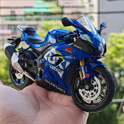 1:12 Suzuki GSX1000R R1250GS Liga Diecast Brinquedos Modelos de Motocicletas Carro com Luz Absorção de Choque Miniatura Moto Meninos Presentes