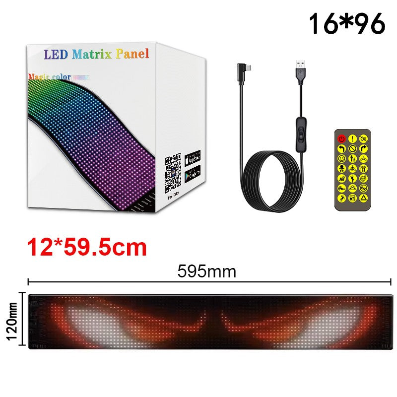 LED Matrix Pixel LED Display Screen Message Scrolling Sign Board Soft Flexible Advertising Light For Store Car Truck Devil Eye