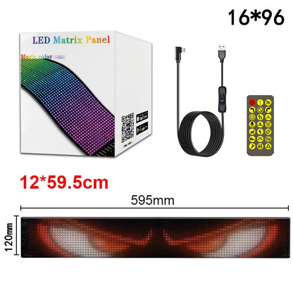 LED Matrix Pixel LED Display Screen Message Scrolling Sign Board Soft Flexible Advertising Light For Store Car Truck Devil Eye