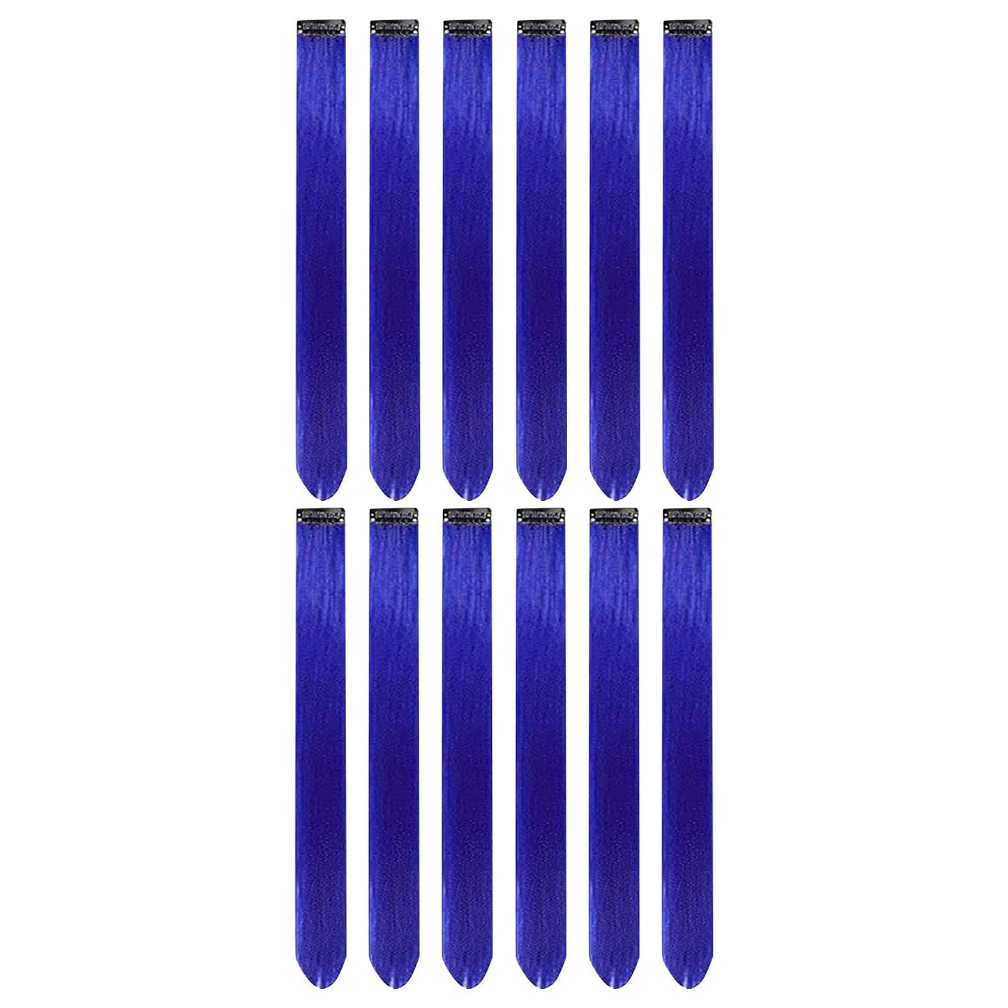 Clip in Hair Extensions Colored Party Highlights 22 inches 6pcs/pack Multi-colors Straight Hair Synthetic Hairpieces Royal Blue