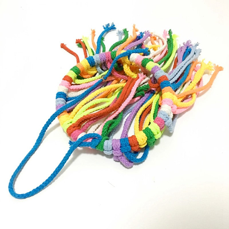 Brinquedo de Papagaio para Pássaros de Estimação Corda de Algodão para Mastigar Morder Acessórios para Pendurar em Gaiola Balanço Subir Mastigar Brinquedos para Papagaio Acessórios para Brinquedos de Pássaros