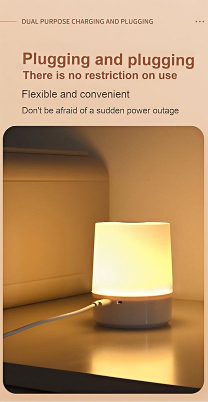 Touch Night Lamp USB LED Lamp Touch Control Switch Rechargeable Three Colors Lights Bedroom Portable Table Bedside Night Lamp